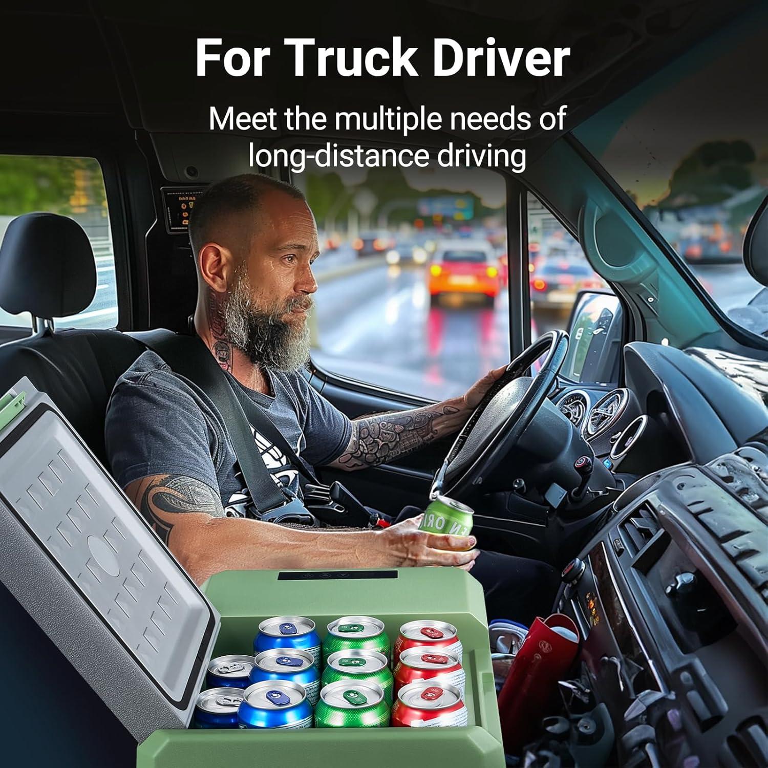 BODEGACOOLER 12 Volt Car Refrigerator, Portable Car Freezer 10 Quart, Car Fridge -4℉-68℉, Electric Cooler 12/24V DC100-240 Volt AC for Outdoor, RV, Camping, Travel, Vehicles, Home Use