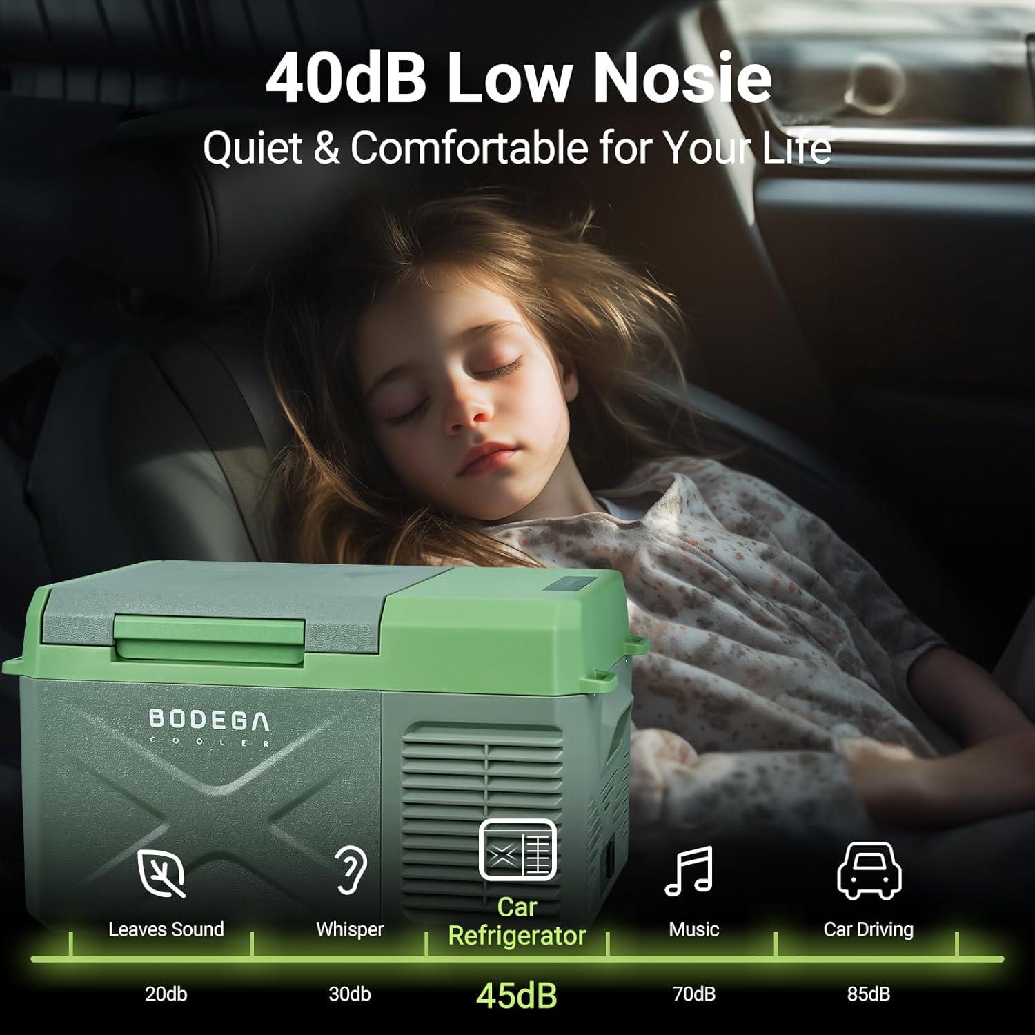 BODEGACOOLER 12 Volt Car Refrigerator, Portable Car Freezer 10 Quart, Car Fridge -4℉-68℉, Electric Cooler 12/24V DC100-240 Volt AC for Outdoor, RV, Camping, Travel, Vehicles, Home Use