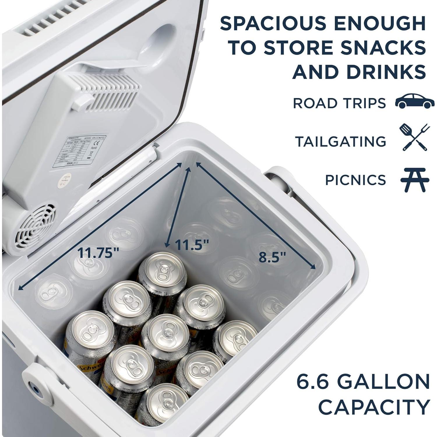 Enfriador y Calentador Eléctrico Ivation 25L para Vehículos