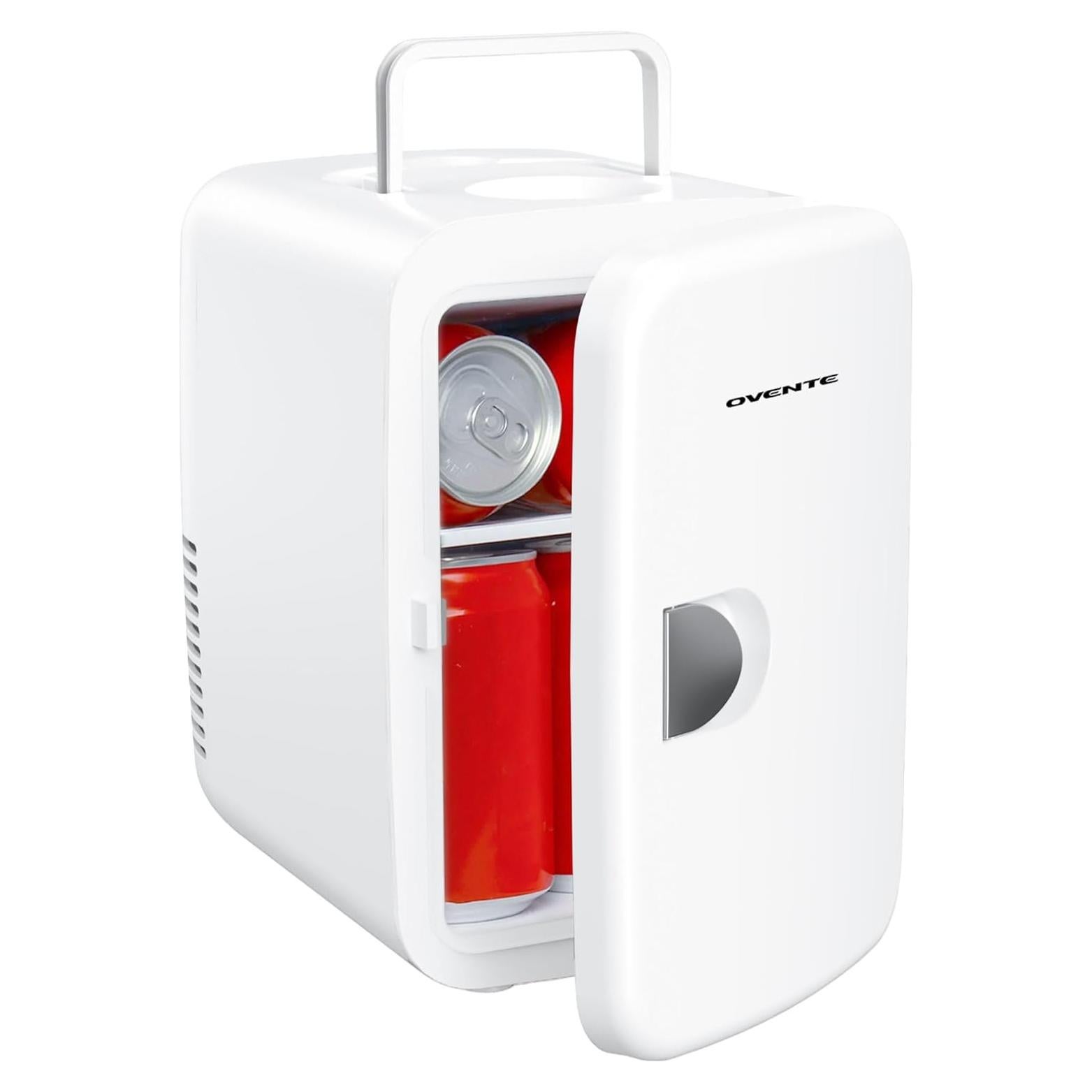 Refrigerador Mini OVENTE RF04W 4L Portátil para Bebidas y Cosméticos