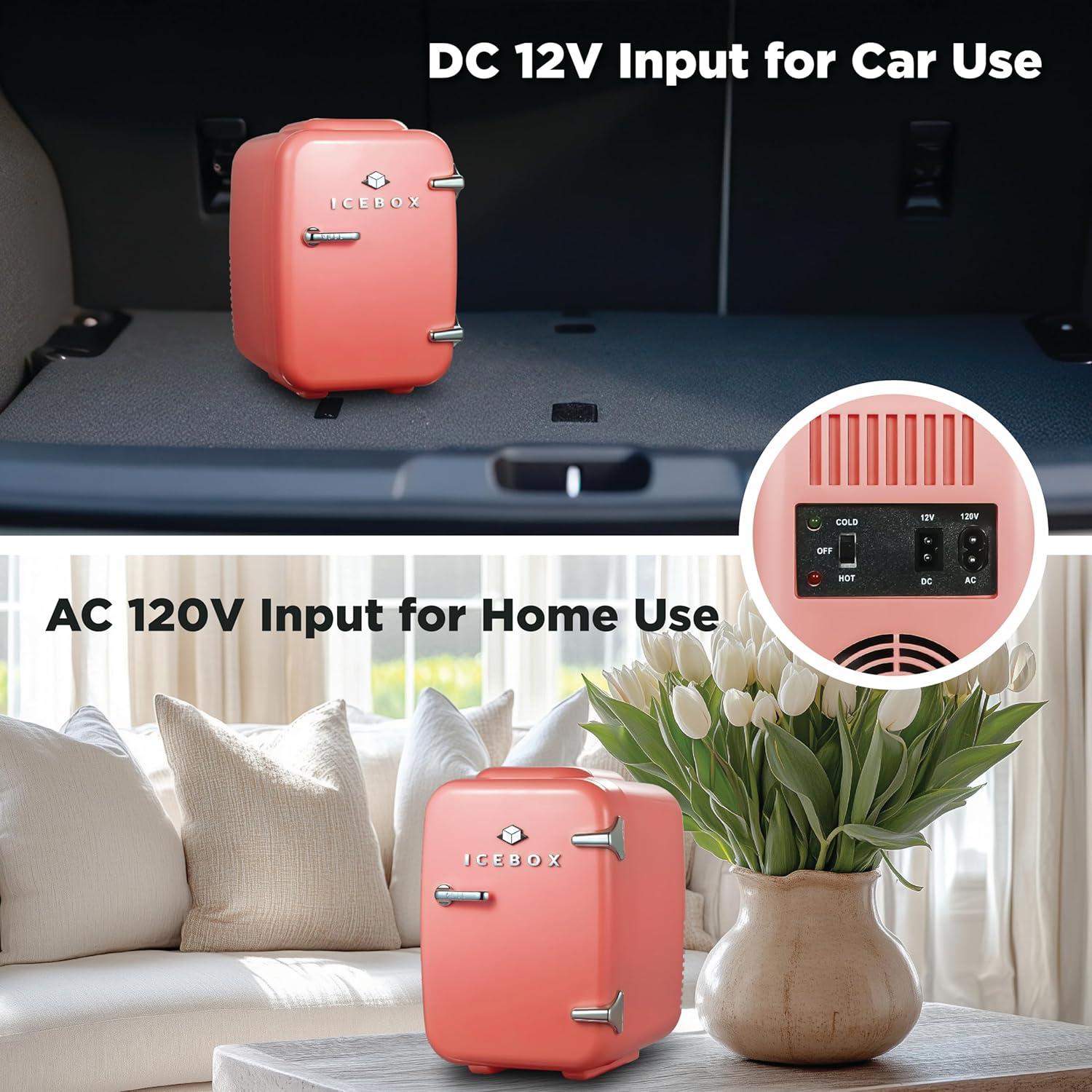 Mini Nevera Enfriadora y Calentadora ICEBOX 4L Rojo