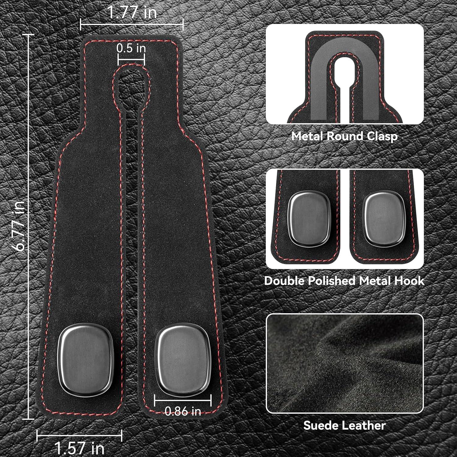 Ganchos de reposacabezas SLLAK para coche 2 en 1, cuero premium