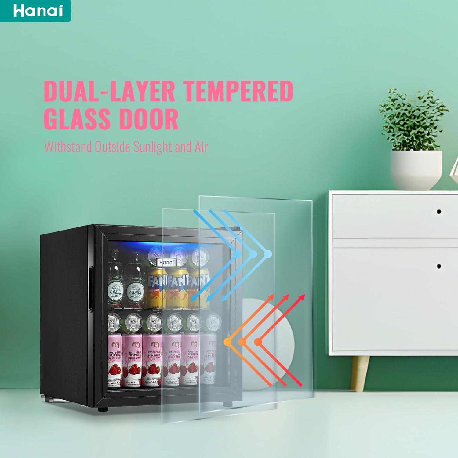 Refrigerador Mini WANAI 1.7 Pies³ 48.1L Negro con Luz LED