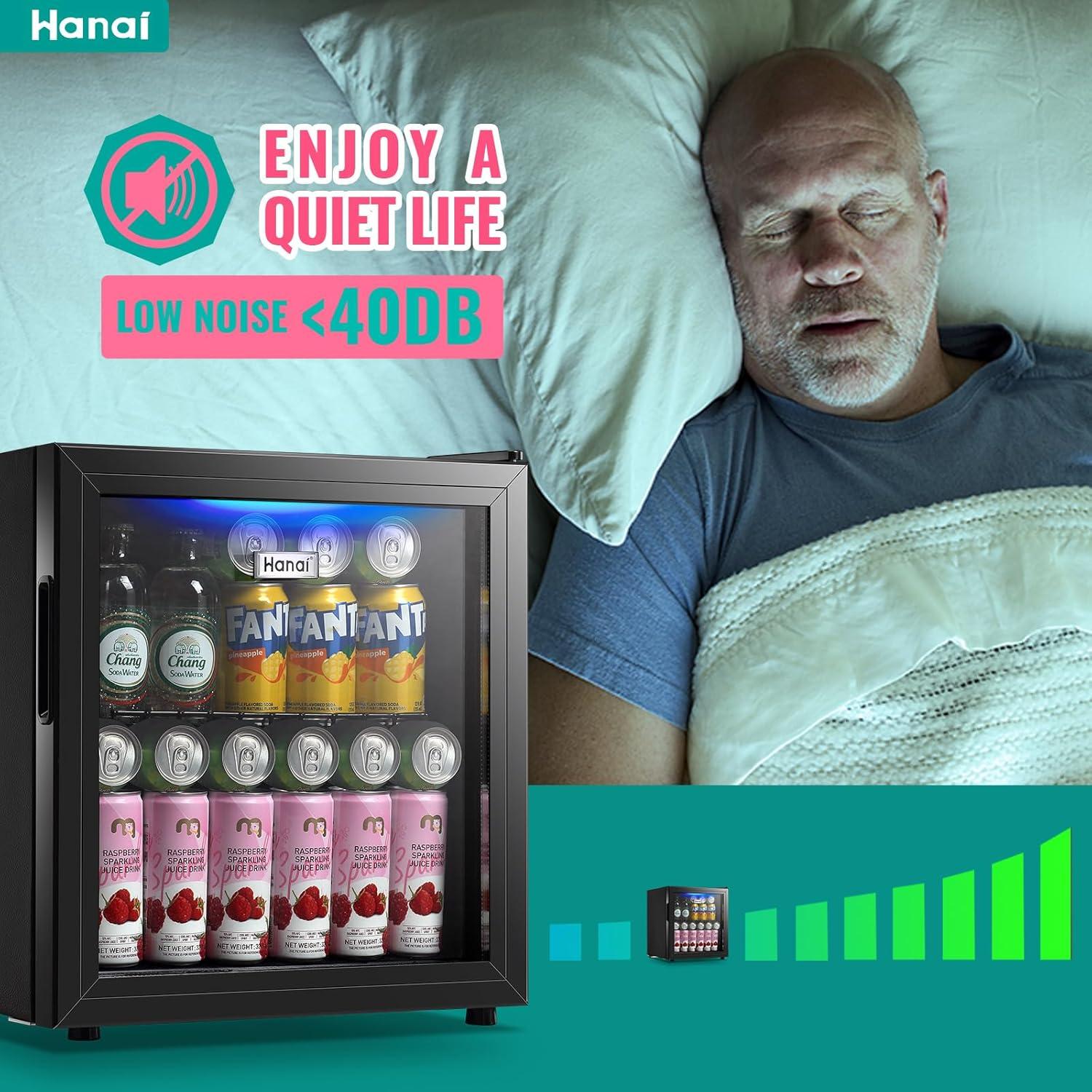 Refrigerador Mini WANAI 1.7 Pies³ 48.1L Negro con Luz LED