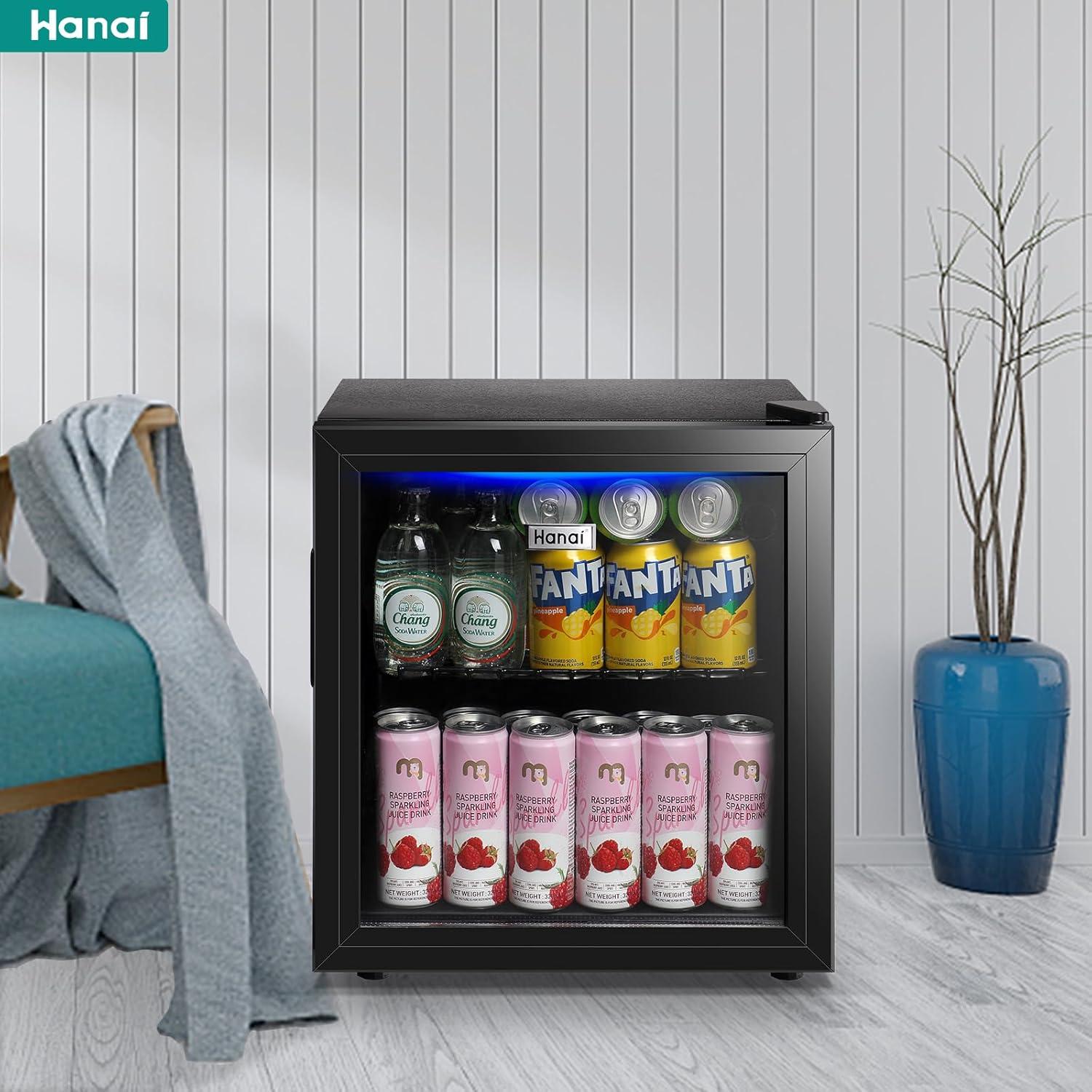 Refrigerador Mini WANAI 1.7 Pies³ 48.1L Negro con Luz LED