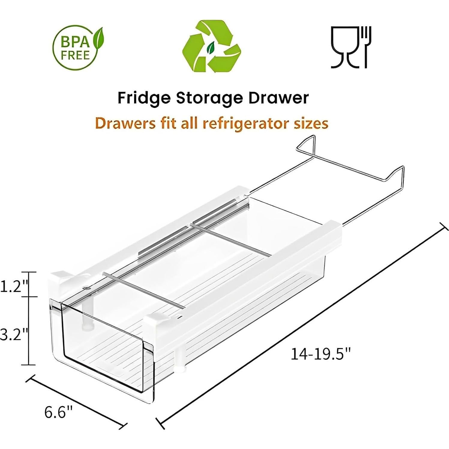 Organizador de Refrigerador Vacane M - Cajón Plástico Transparente
