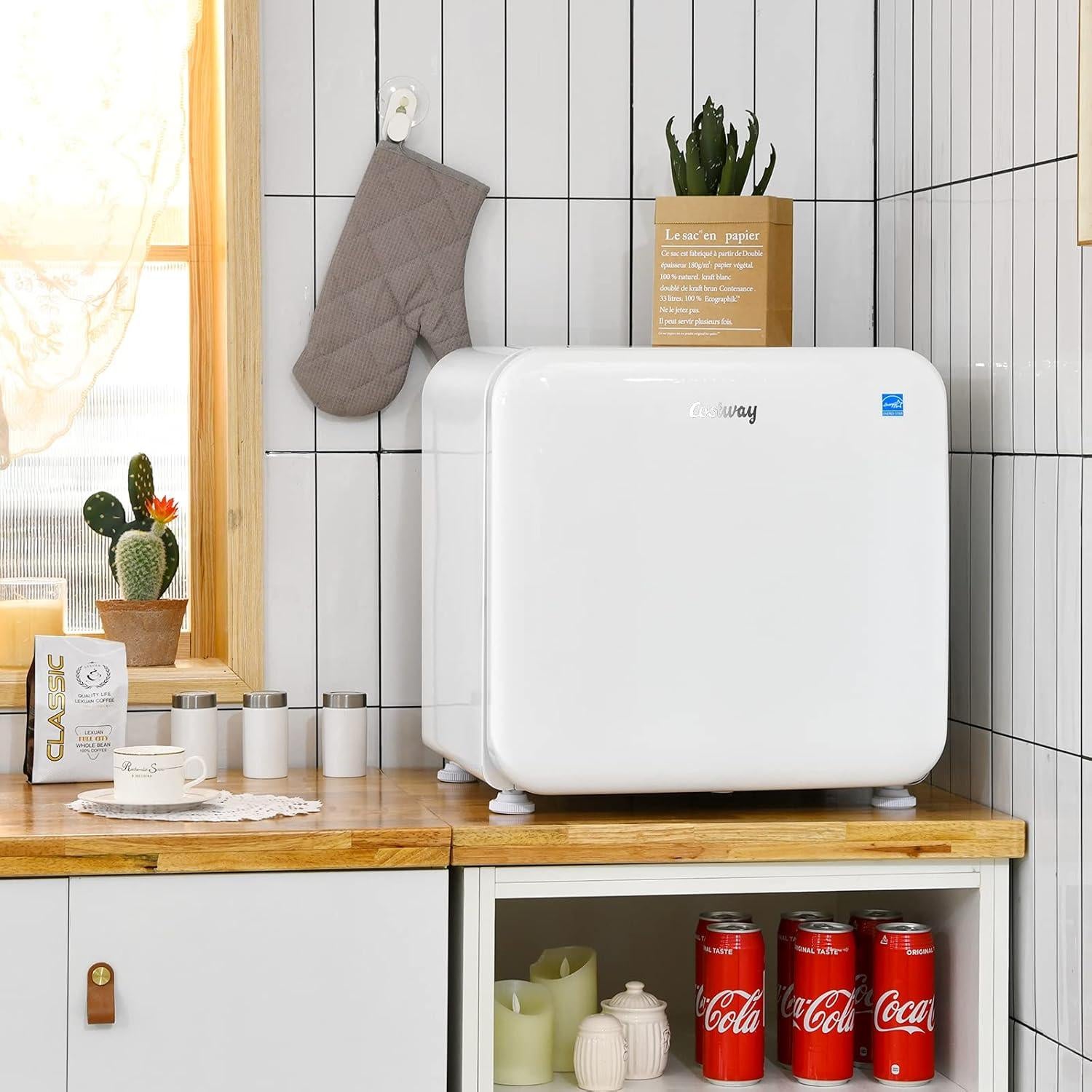 Refrigerador Compacto COSTWAY 1.6 Pies Cúbicos Blanco