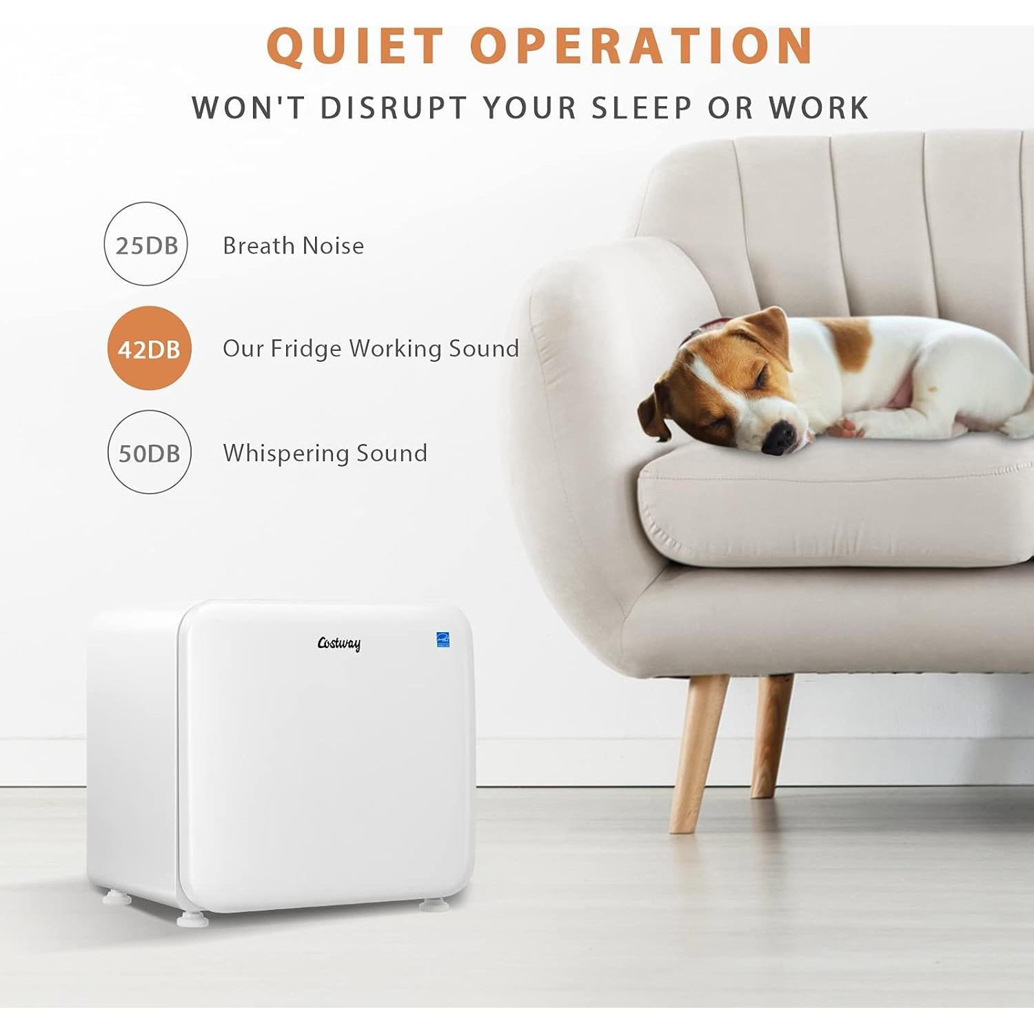 Refrigerador Compacto COSTWAY 1.6 Pies Cúbicos Blanco