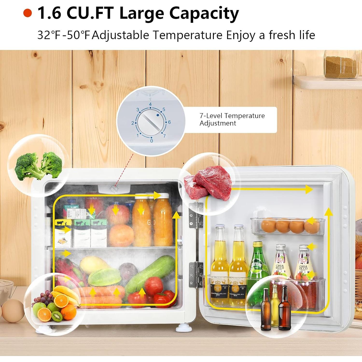 Refrigerador Compacto COSTWAY 1.6 Pies Cúbicos Blanco