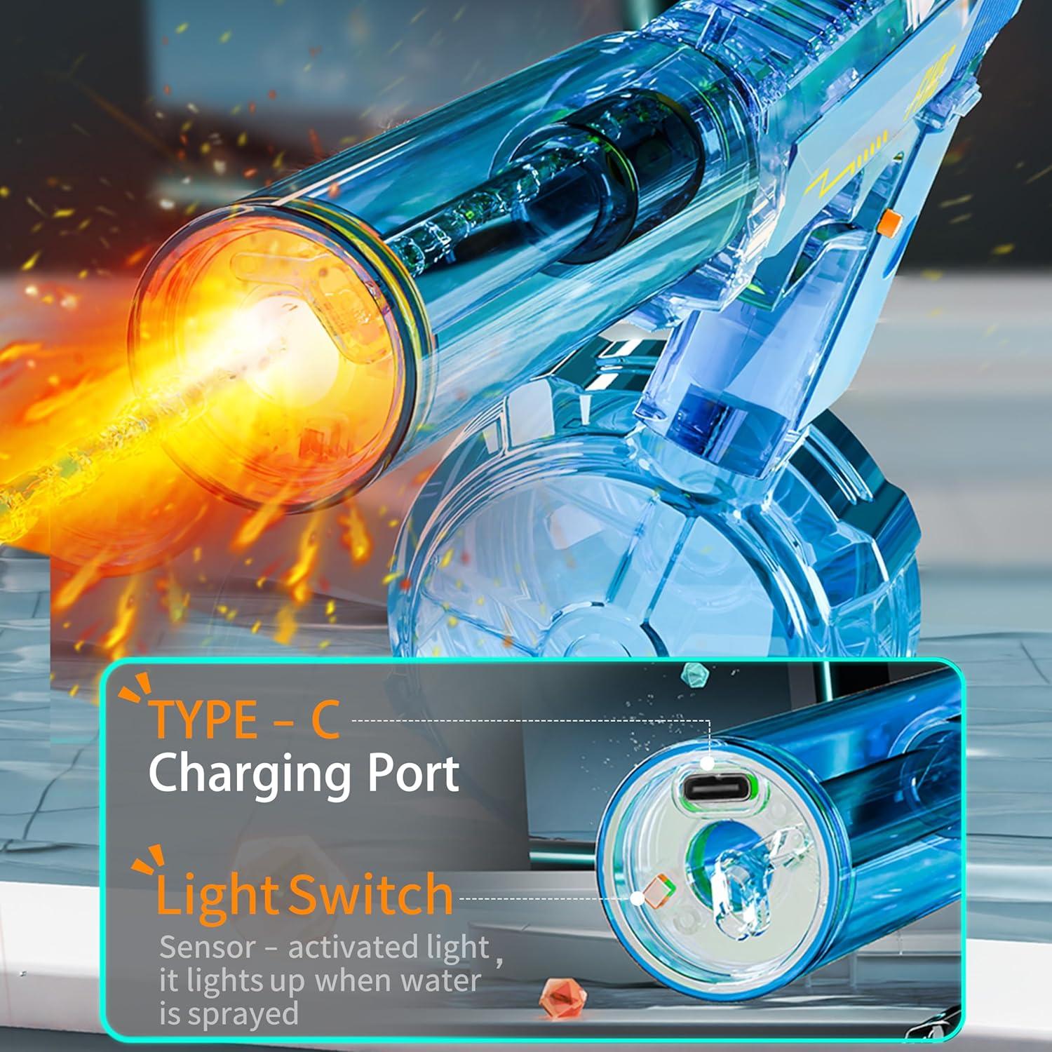 Pistola de Agua Eléctrica Ctffnny CY05 con Luces 425ml