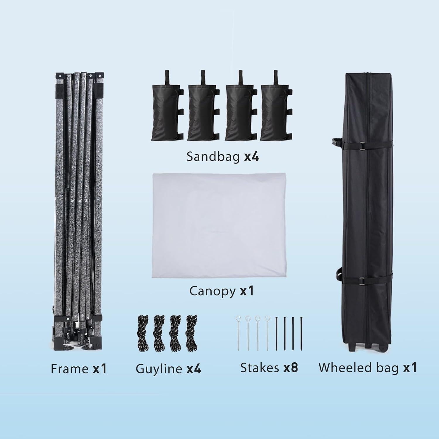 Carpa Plegable AMADA 3.05x3.05m Blanca para Eventos y Camping
