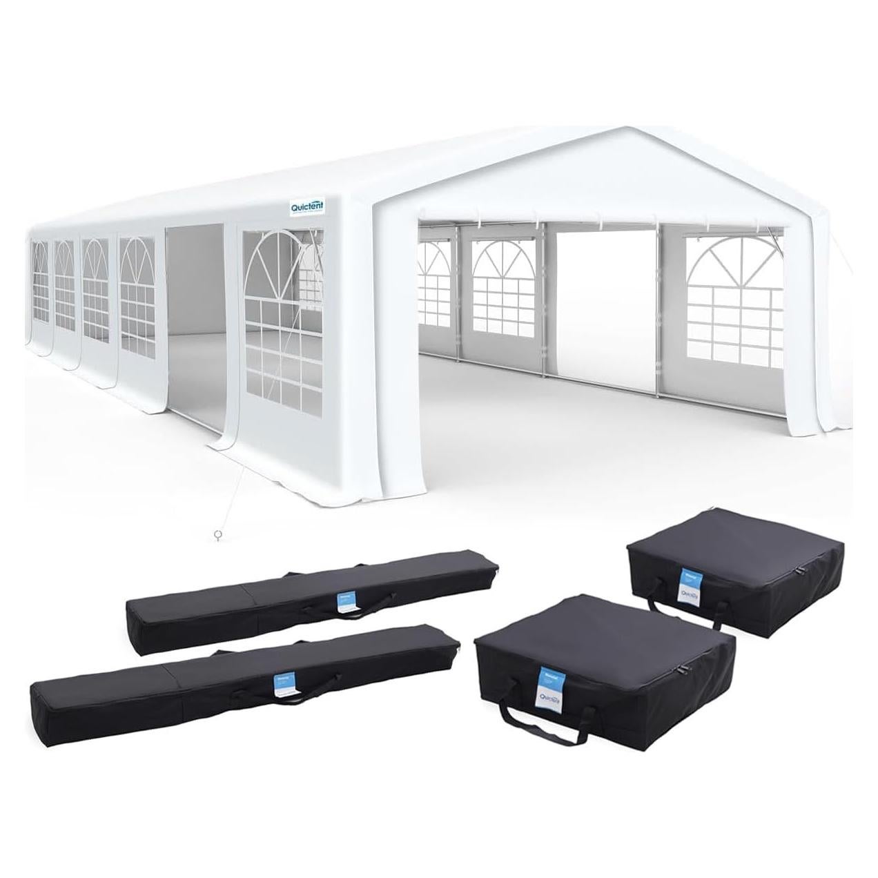Quictent Premium 20x40 Party Tent Heavy Duty Outdoor Gazebo White Event Shelter Wedding Canopy Tent for Parties Carport BBQ with Removable Sidewall Windows & Storage Bags