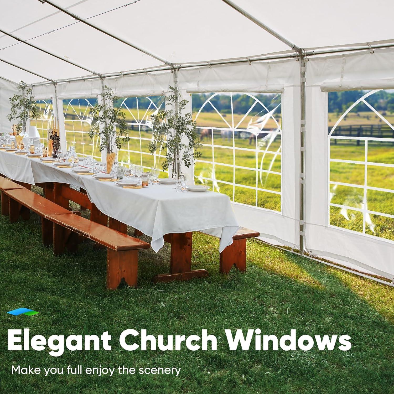 Quictent Premium 20x40 Party Tent Heavy Duty Outdoor Gazebo White Event Shelter Wedding Canopy Tent for Parties Carport BBQ with Removable Sidewall Windows & Storage Bags