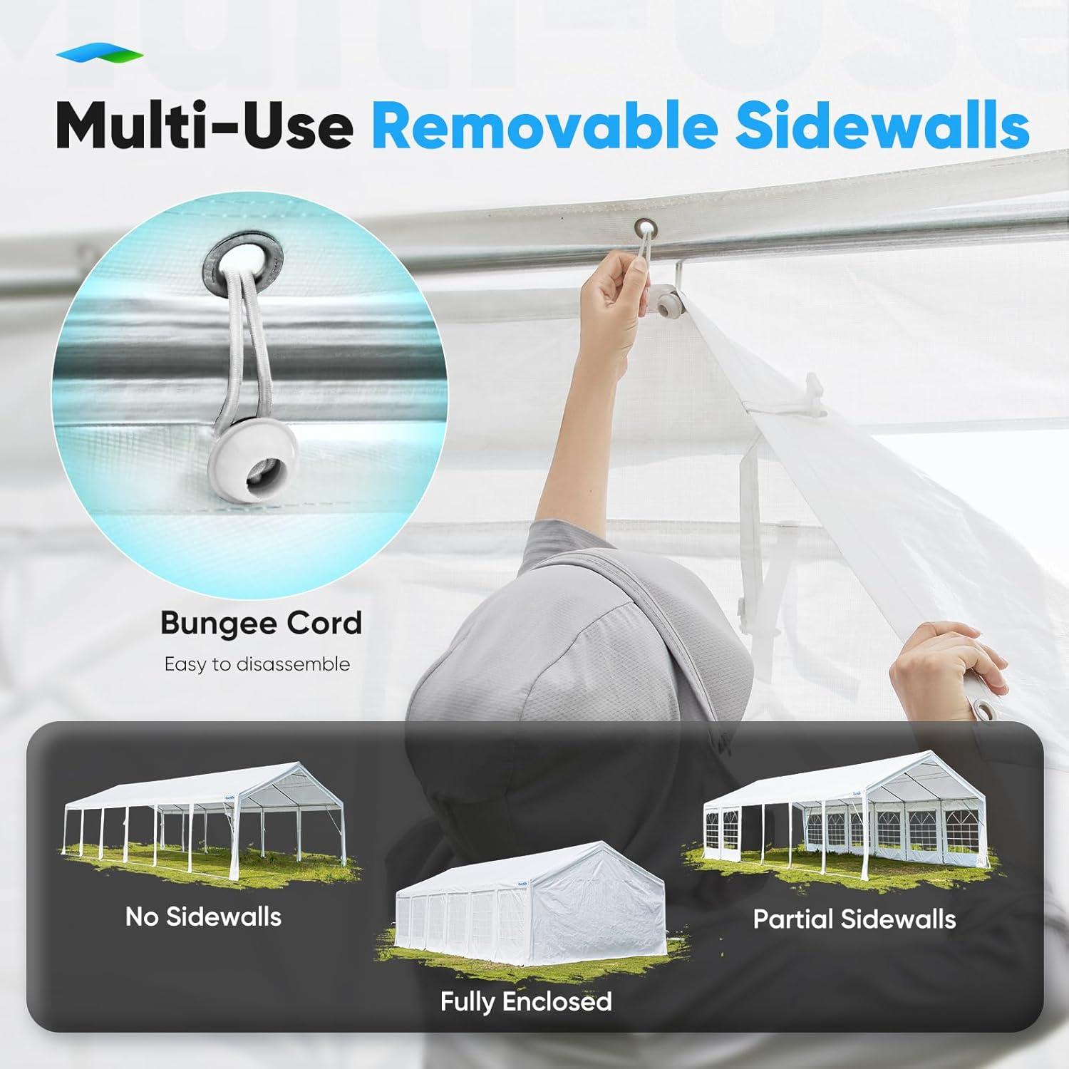 Quictent Premium 20x40 Party Tent Heavy Duty Outdoor Gazebo White Event Shelter Wedding Canopy Tent for Parties Carport BBQ with Removable Sidewall Windows & Storage Bags