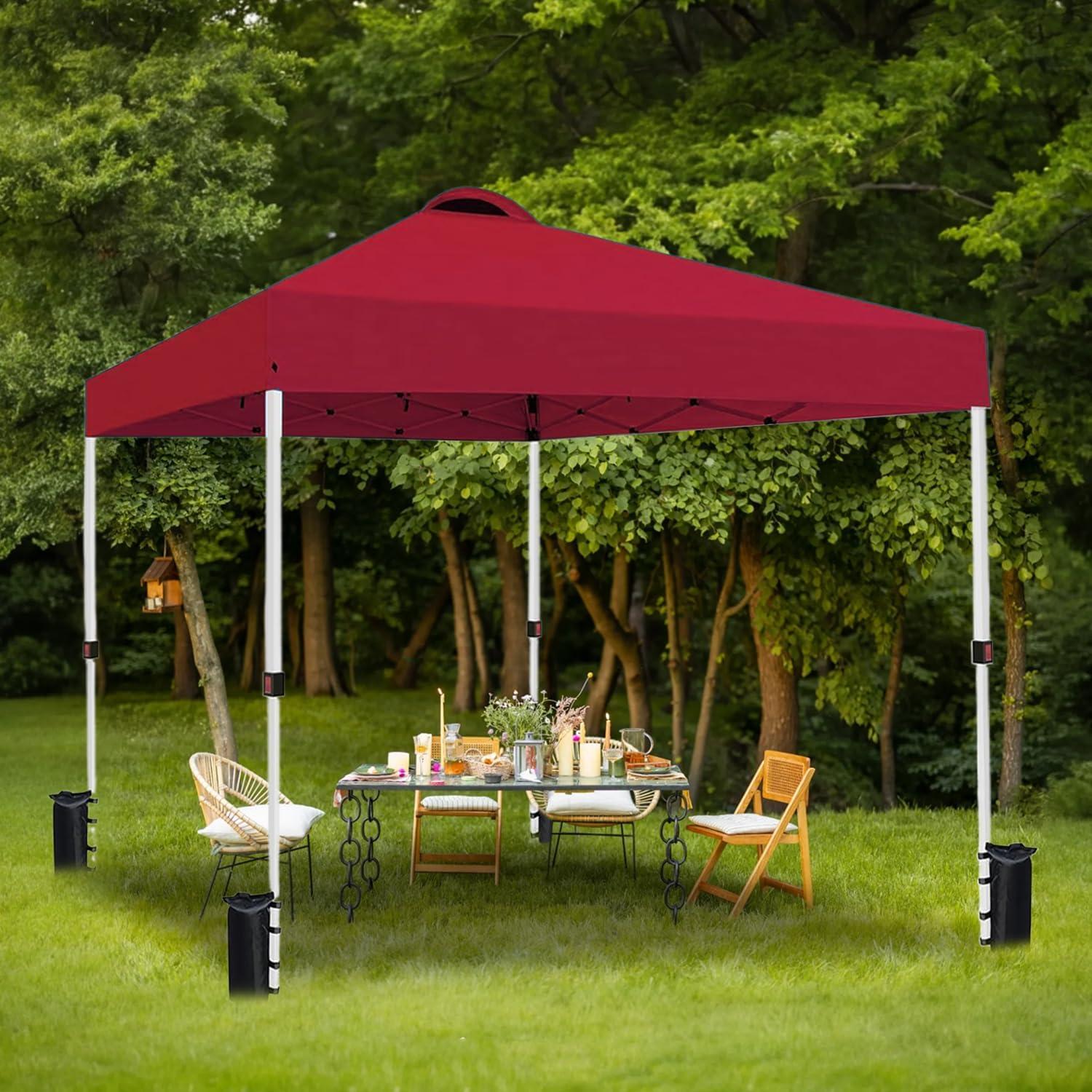 Carpa Plegable 10x10 SAILARY Impermeable Rojo para Eventos