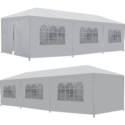 Smartxchoices 10' x 30' Outdoor Waterproof Gazebo Canopy Tent with Removable Sidewalls and Windows Heavy Duty Tent for Party Wedding Events Beach BBQ, White
