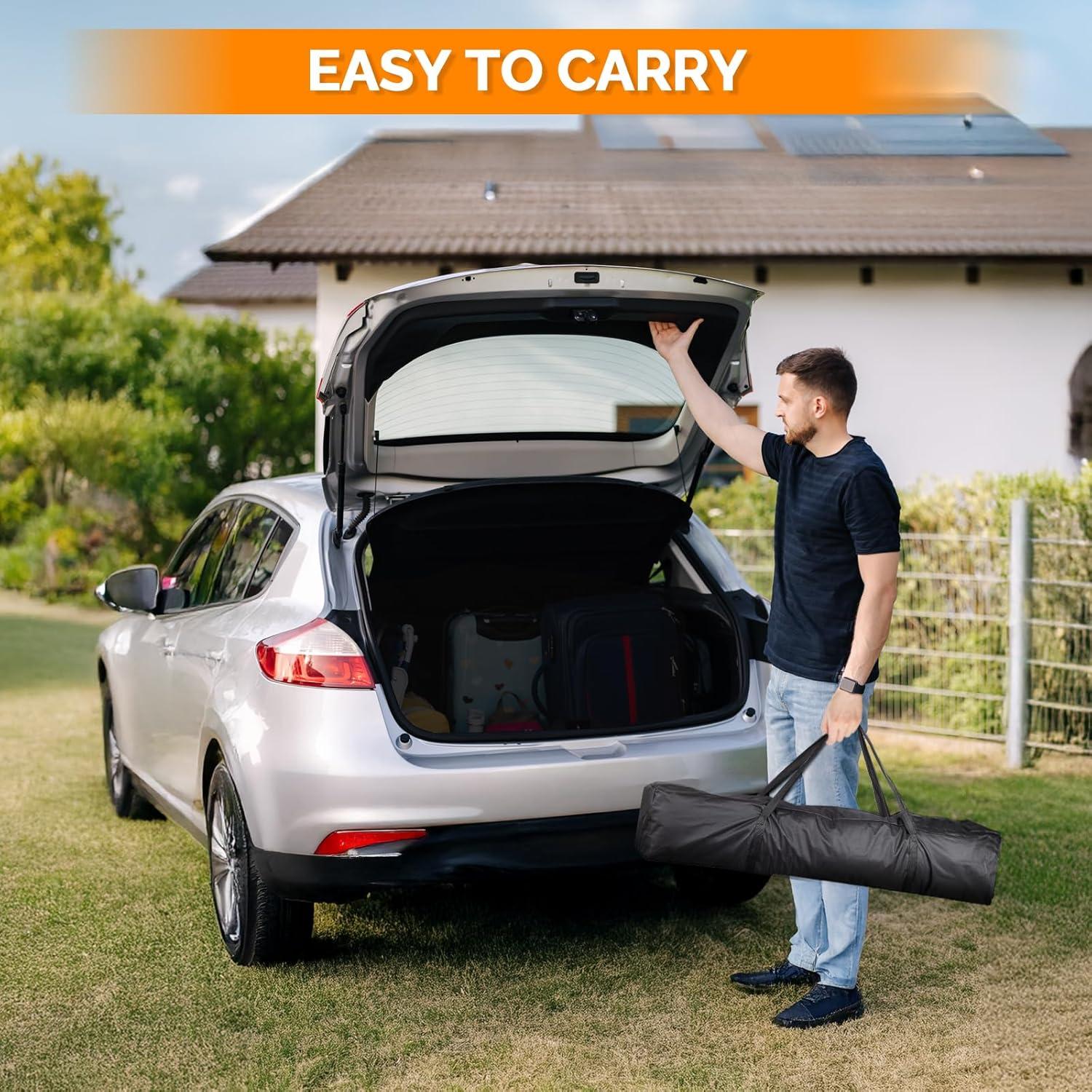 Carpa Plegable VINGLI 250x250 cm Impermeable Ajustable Blanca