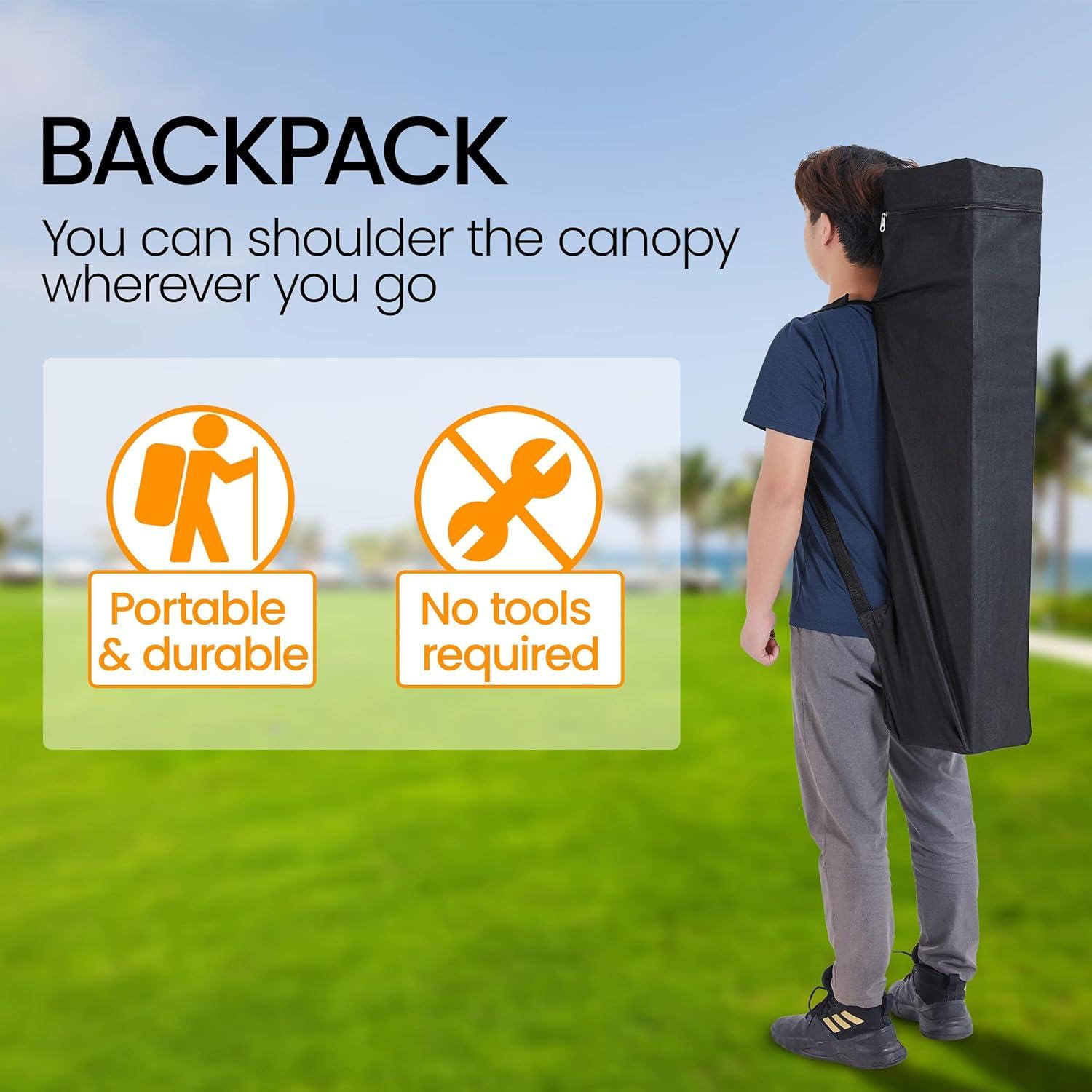 Carpa Plegable Pop Up Yaheetech 3.05x3.05m Blanca con Mochila