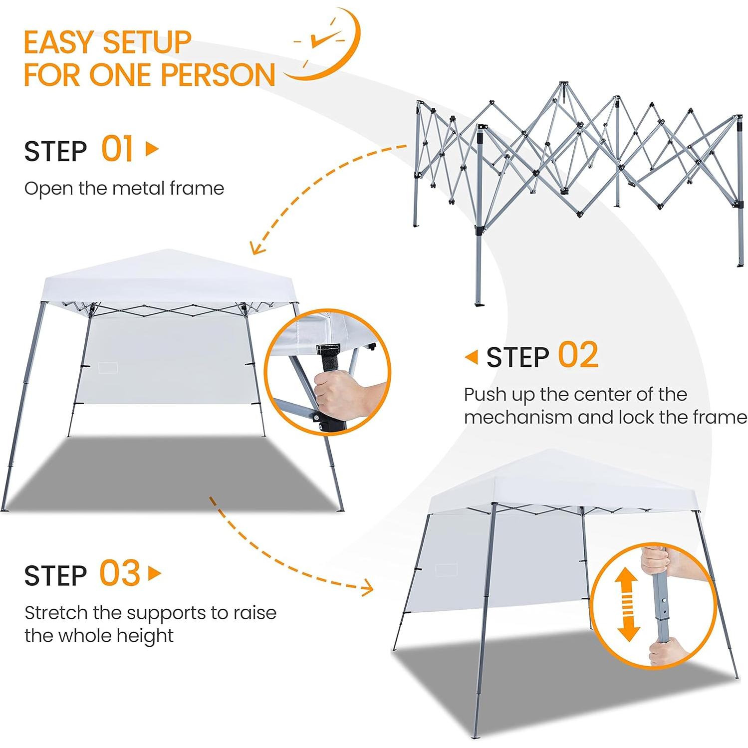 Carpa Plegable Pop Up Yaheetech 3.05x3.05m Blanca con Mochila