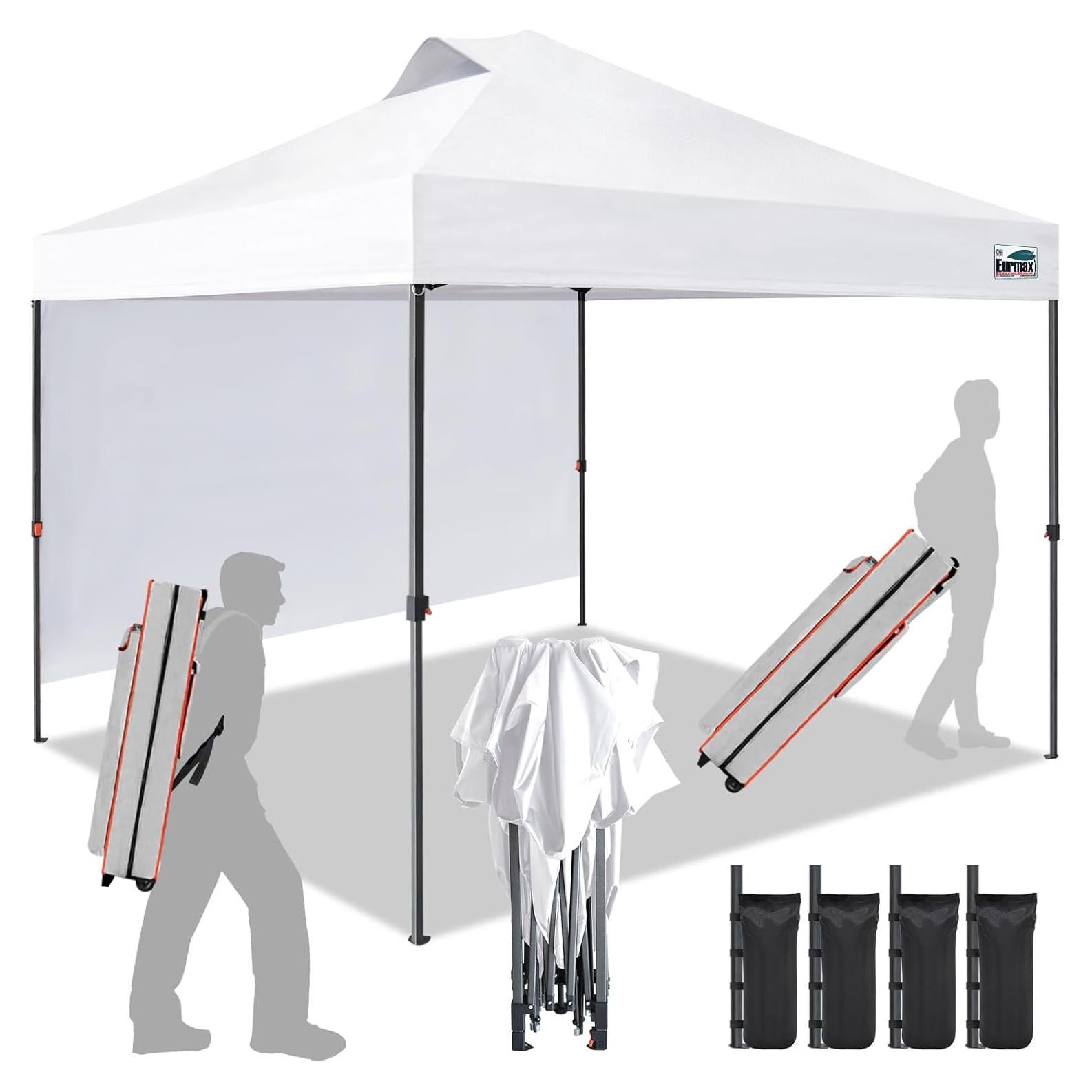 Carpa Plegable Eurmax 3.05x3.05m con Pared Lateral y Accesorios