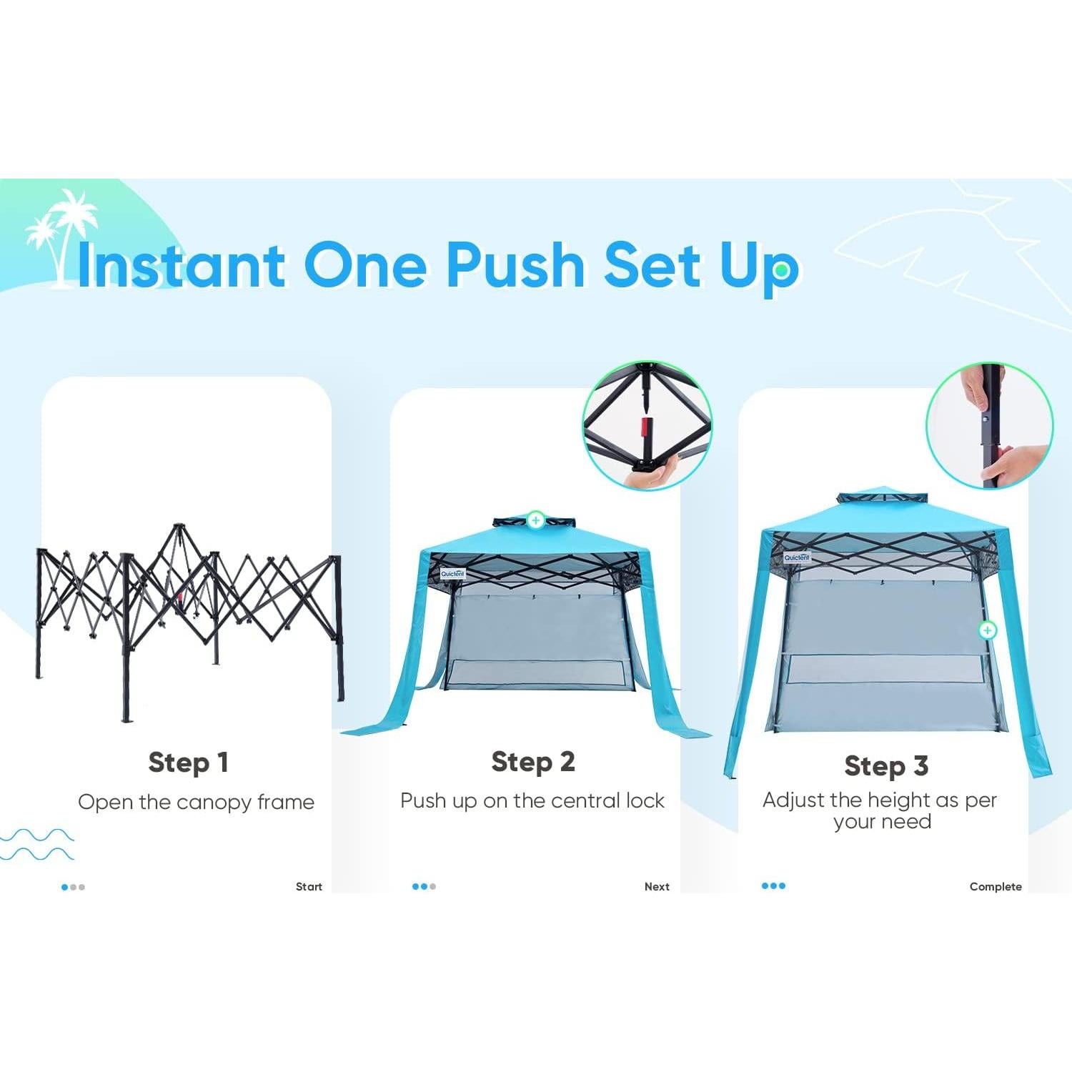 Quictent 10x10 Pop Up Canopy Tent Lightweight, Portable, and Versatile for Beach and Sporting Events with Sun Protection and Easy Setup