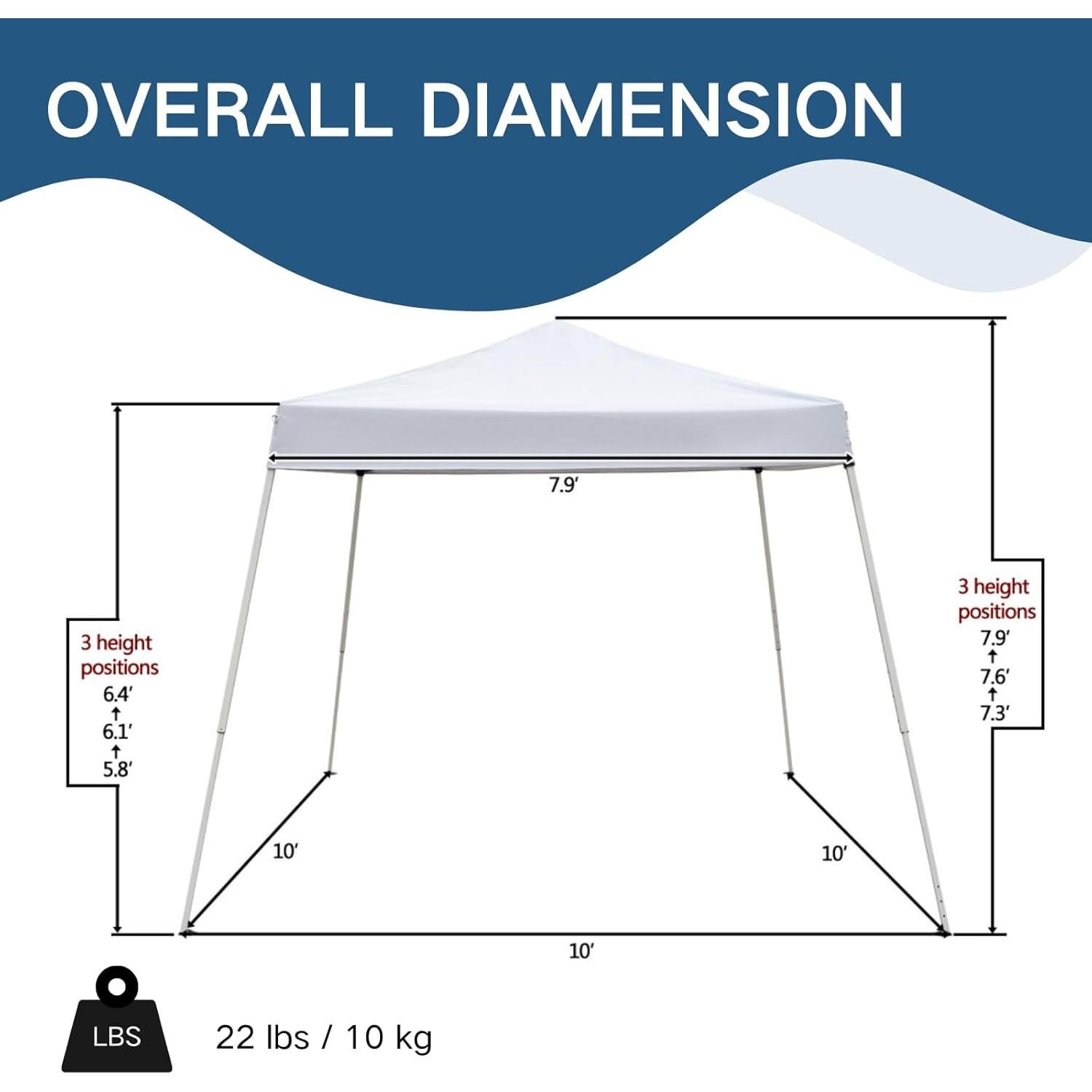 Tienda Gazebo Instantáneo Outvita 3m x 3m Impermeable UV
