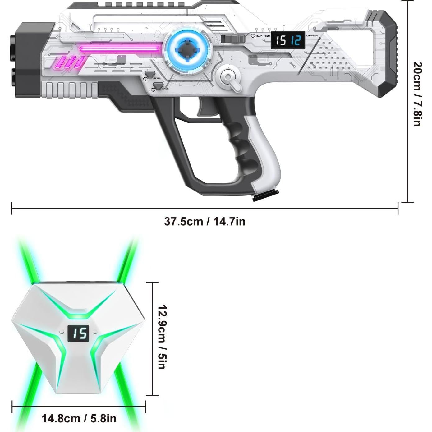 Pistolas Laser Tag Recargables WINYEA 4 en 1 LED para Niños