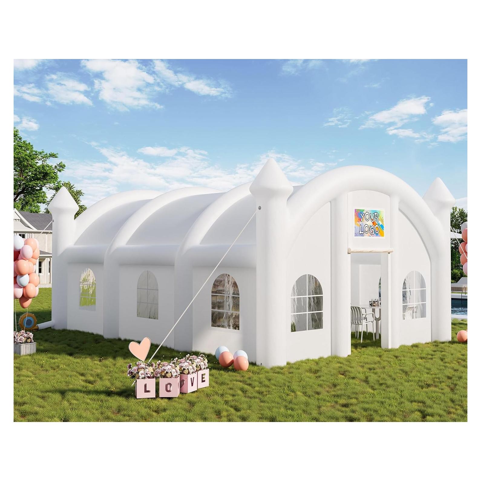 Albott 30x20x13 FT Commercial Inflatable Wedding Tent, 210D Oxford Fabric Portable Heavy Duty Party Tent with 2 Roll-Up Doors & 8 Sand Bags, Gazebo Event House for Wedding Birthday Backyard Party