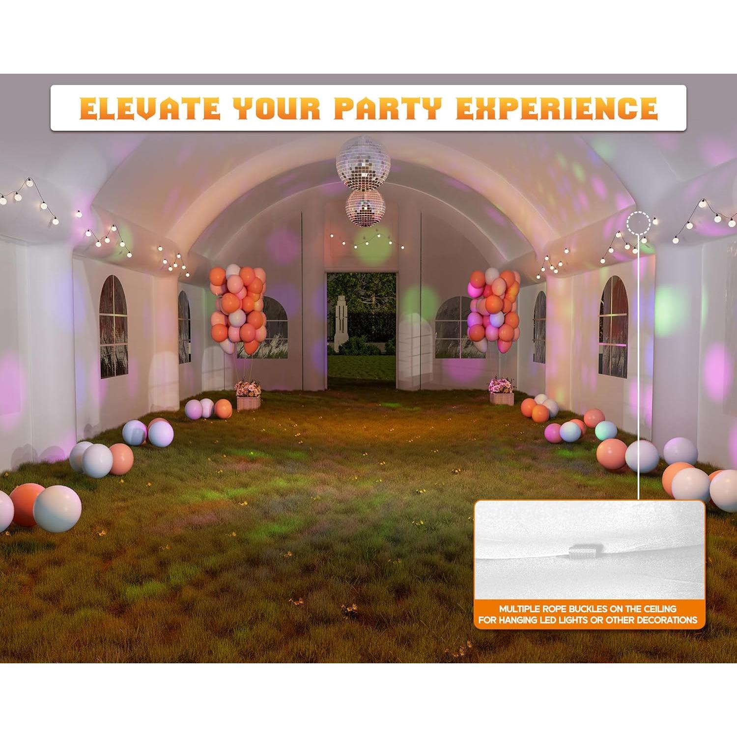 Albott 30x20x13 FT Commercial Inflatable Wedding Tent, 210D Oxford Fabric Portable Heavy Duty Party Tent with 2 Roll-Up Doors & 8 Sand Bags, Gazebo Event House for Wedding Birthday Backyard Party