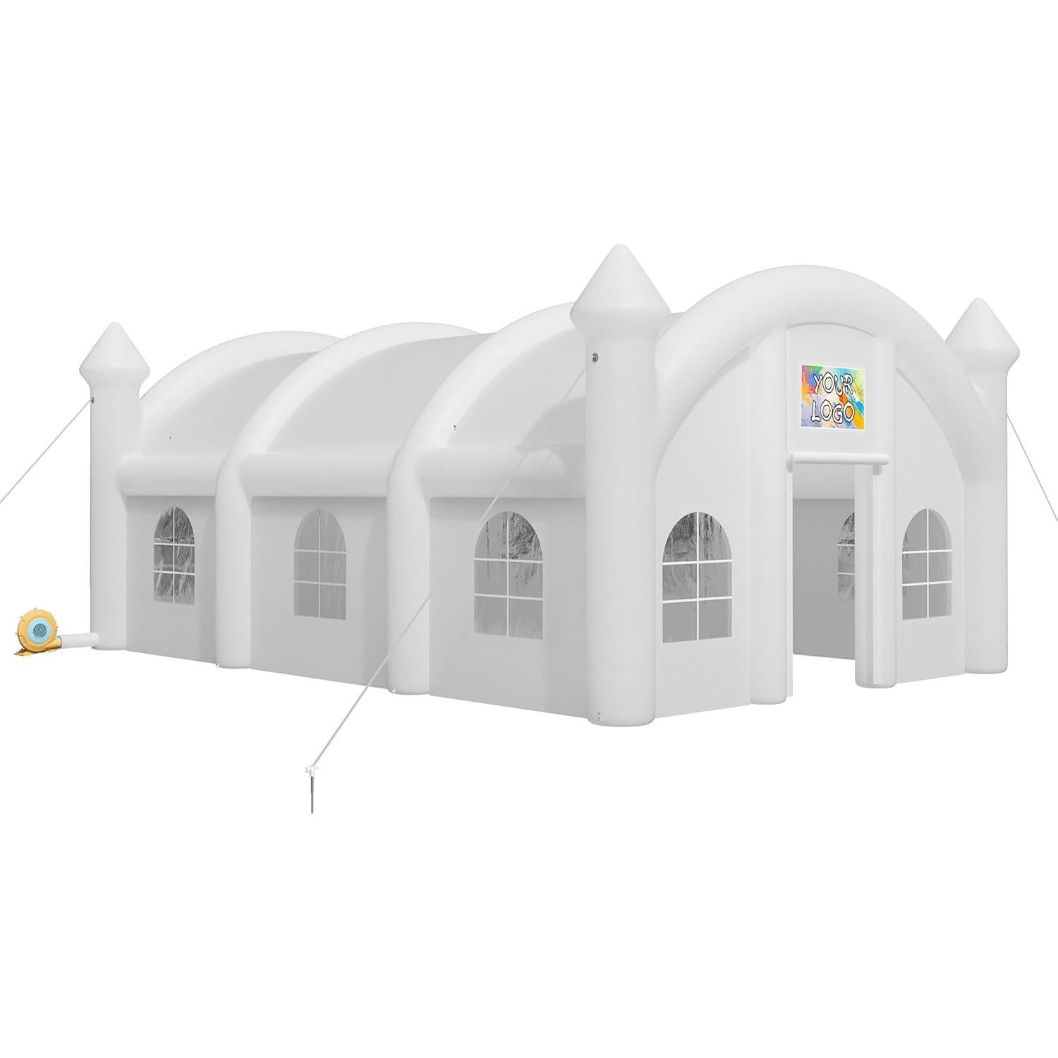 Albott 30x20x13 FT Commercial Inflatable Wedding Tent, 210D Oxford Fabric Portable Heavy Duty Party Tent with 2 Roll-Up Doors & 8 Sand Bags, Gazebo Event House for Wedding Birthday Backyard Party