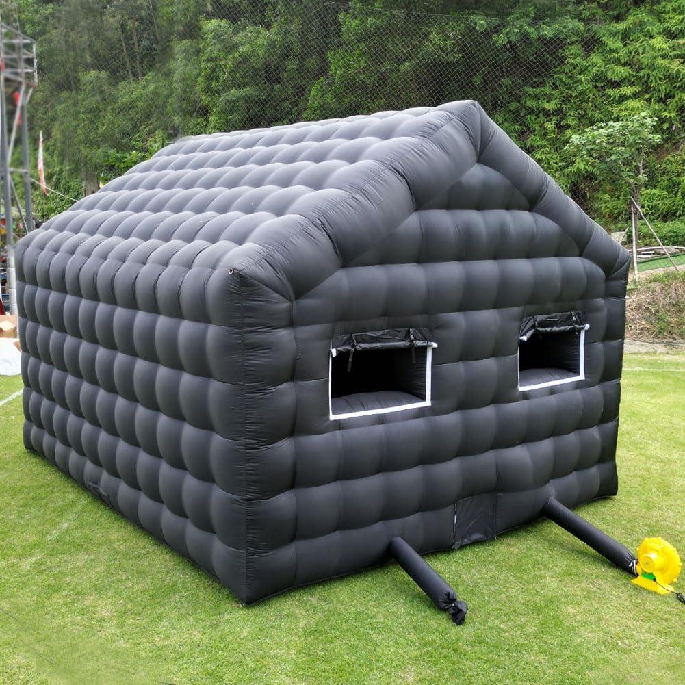 Inflatable Night Club 18X16X14Ft Large Black Disco Cube Gazebo Event House with Logo Area Portable Inflatable Party Tent for Birthday, School Events, Backyard Party, Rental Business