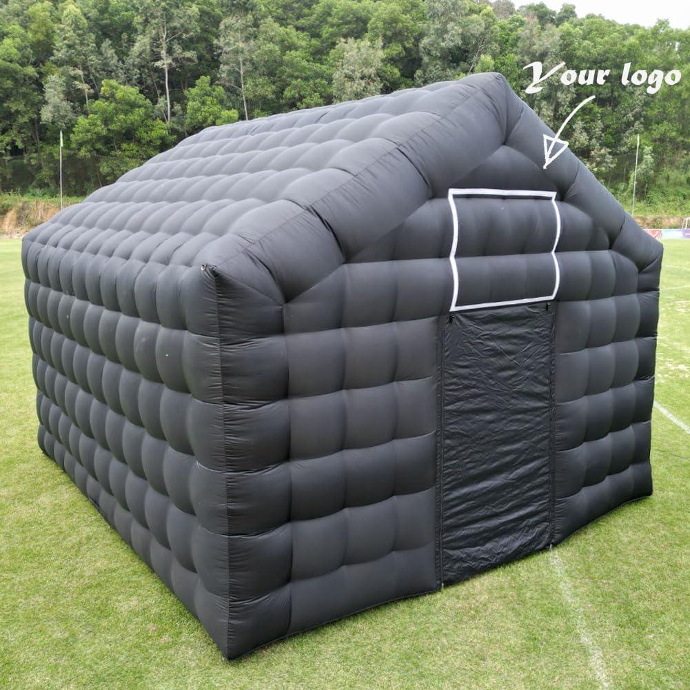 Inflatable Night Club 18X16X14Ft Large Black Disco Cube Gazebo Event House with Logo Area Portable Inflatable Party Tent for Birthday, School Events, Backyard Party, Rental Business