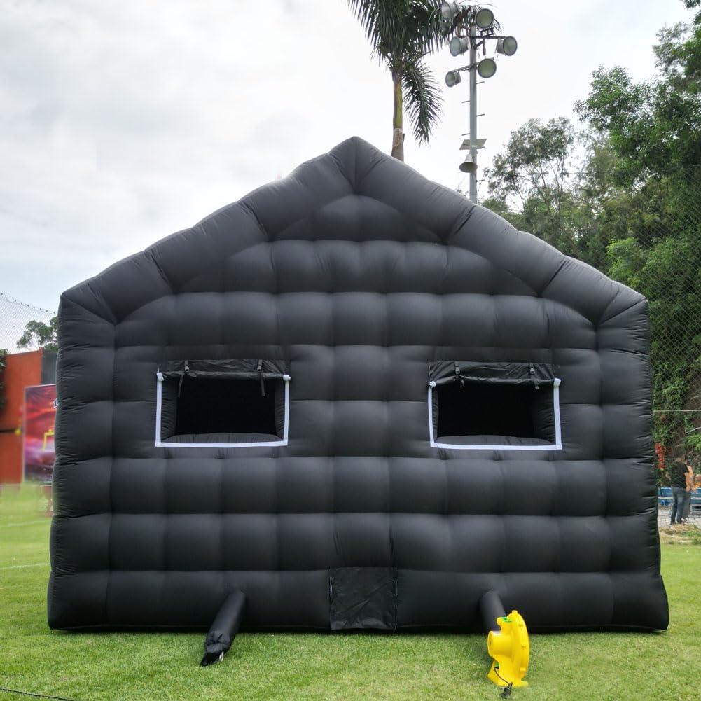 Inflatable Night Club 18X16X14Ft Large Black Disco Cube Gazebo Event House with Logo Area Portable Inflatable Party Tent for Birthday, School Events, Backyard Party, Rental Business