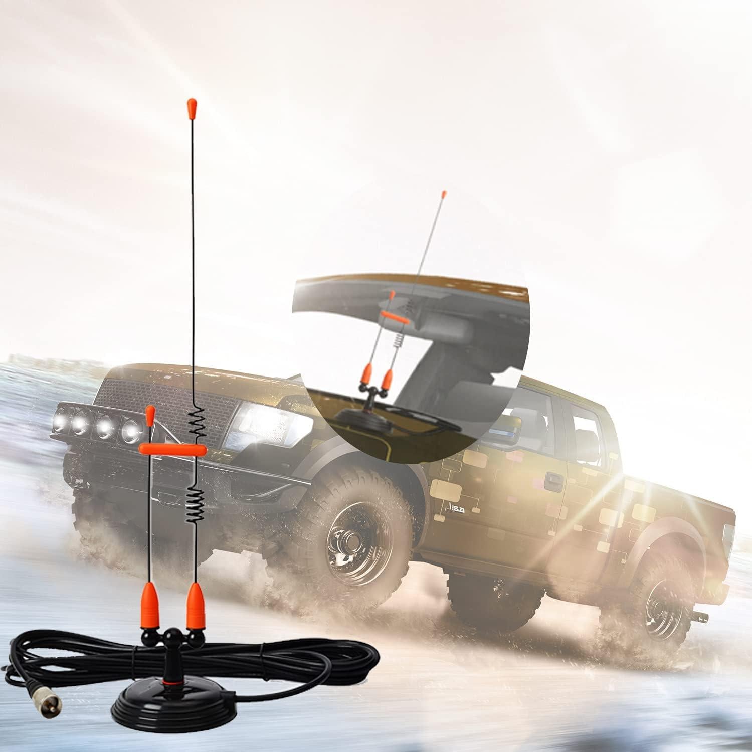 Antena de Base Magnética HYS Doble Banda 144/430MHz con Cable 4m