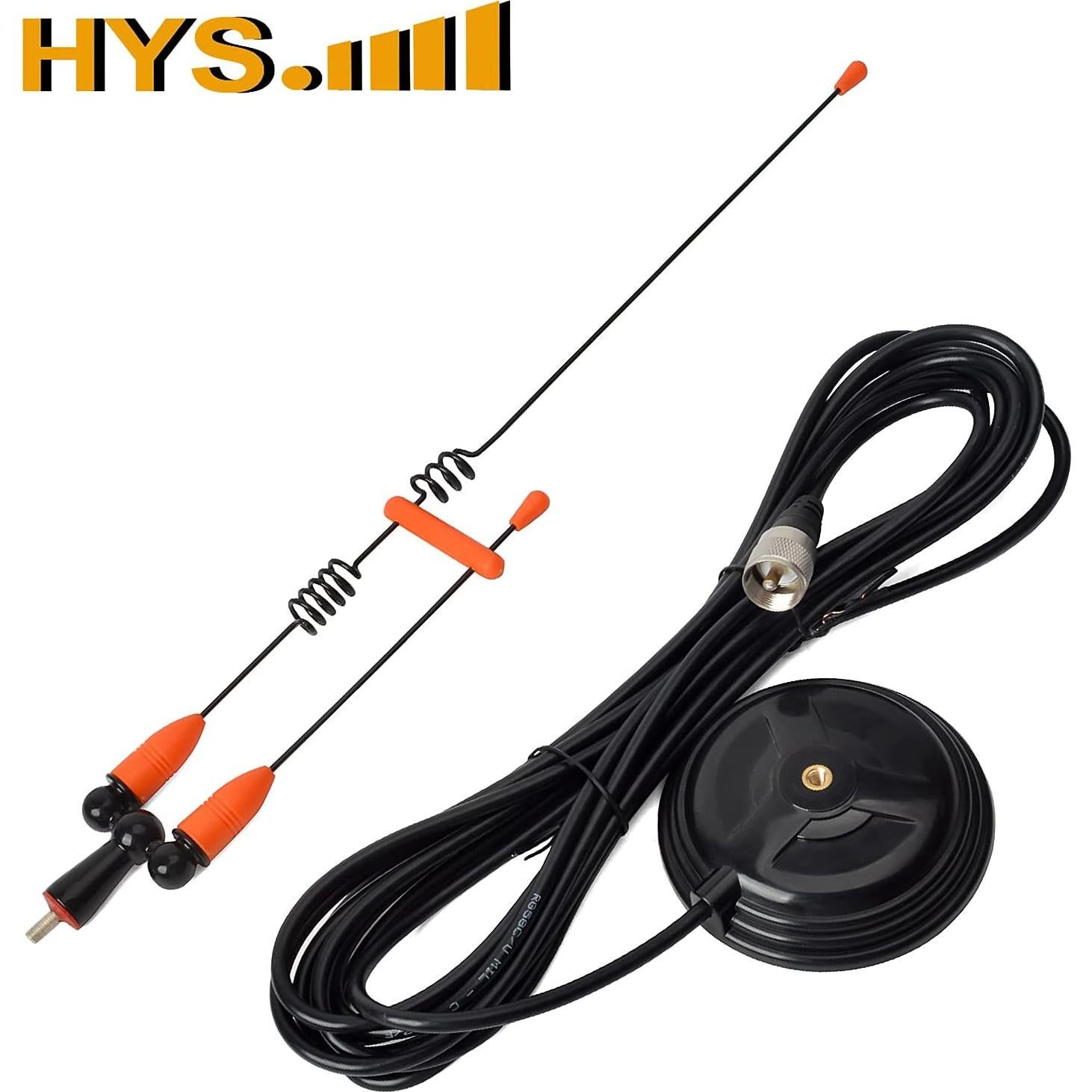 Antena de Base Magnética HYS Doble Banda 144/430MHz con Cable 4m