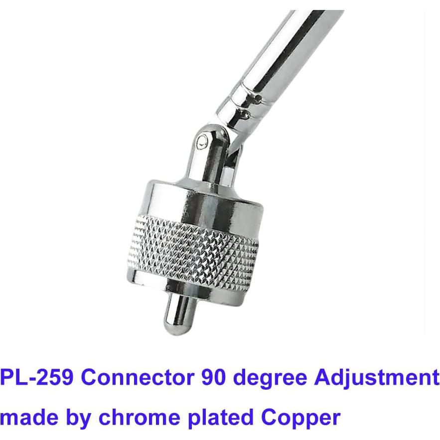 VHF UHF Foldable Telescopic Antenna 54~725 MHz, 6-Section PL-259 UHF Male Connector Aeria Handheld Antenna for Compatible Scanner Transceiver Ham Amateur Mobil Radio