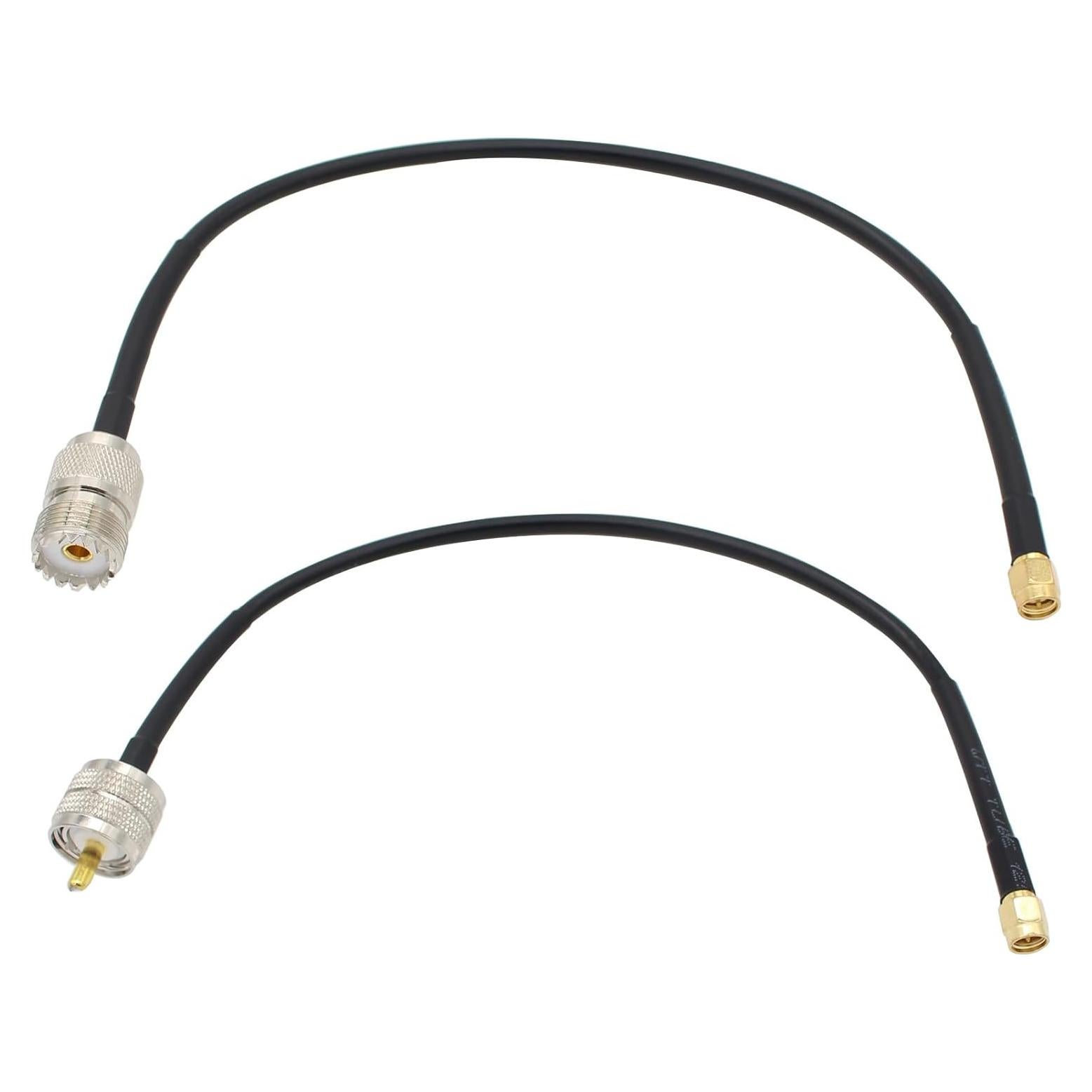 Cable Coaxial RG58 30.48 cm 2-Pack SMA a UHF y PL259