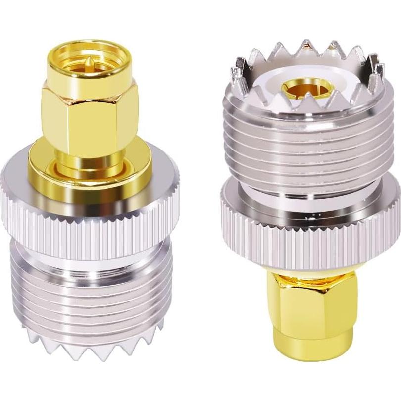 Adaptador Coaxial UHF a SMA CNARIO 2PCS - Baja Pérdida