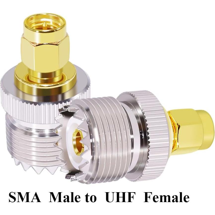 Adaptador Coaxial UHF a SMA CNARIO 2PCS - Baja Pérdida