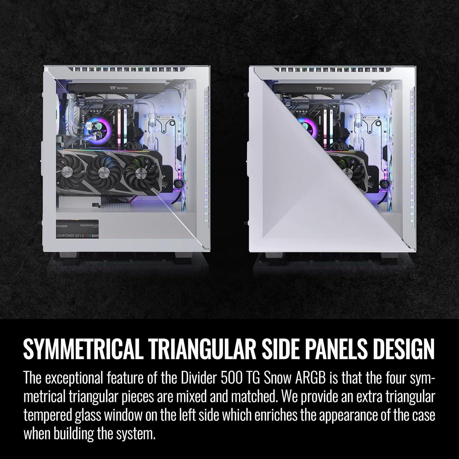 Caja Thermaltake Divider 500 TG Snow ARGB ATX Vidrio