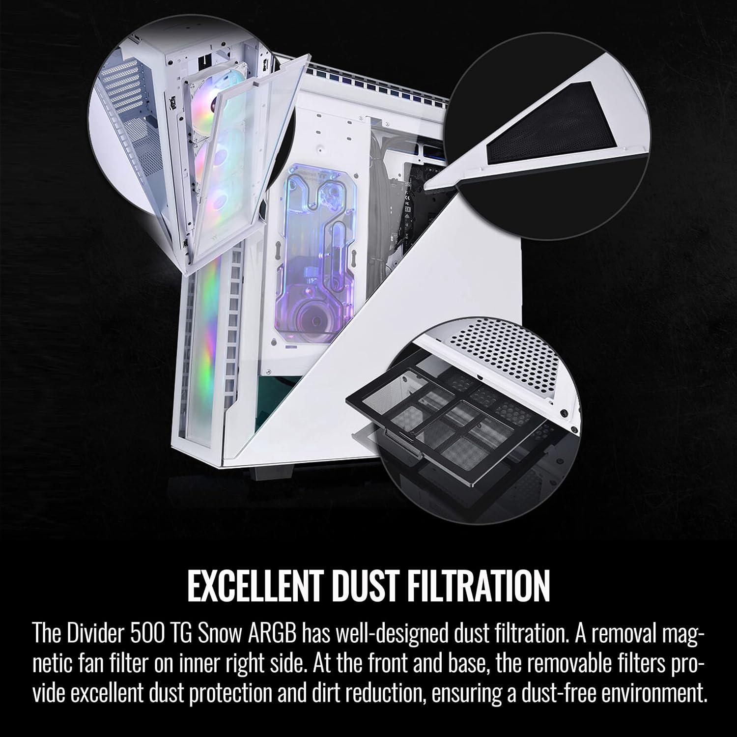 Caja Thermaltake Divider 500 TG Snow ARGB ATX Vidrio