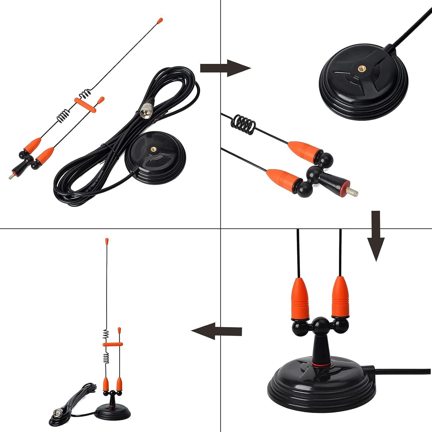 Antena Doble Banda TWAYRDIO 43 cm VHF UHF 144/430 MHz