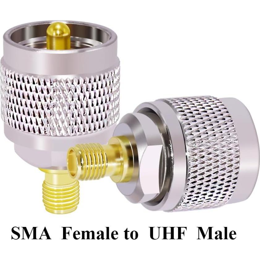 Adaptador Coaxial SMA Femenino a UHF Masculino 2PCS