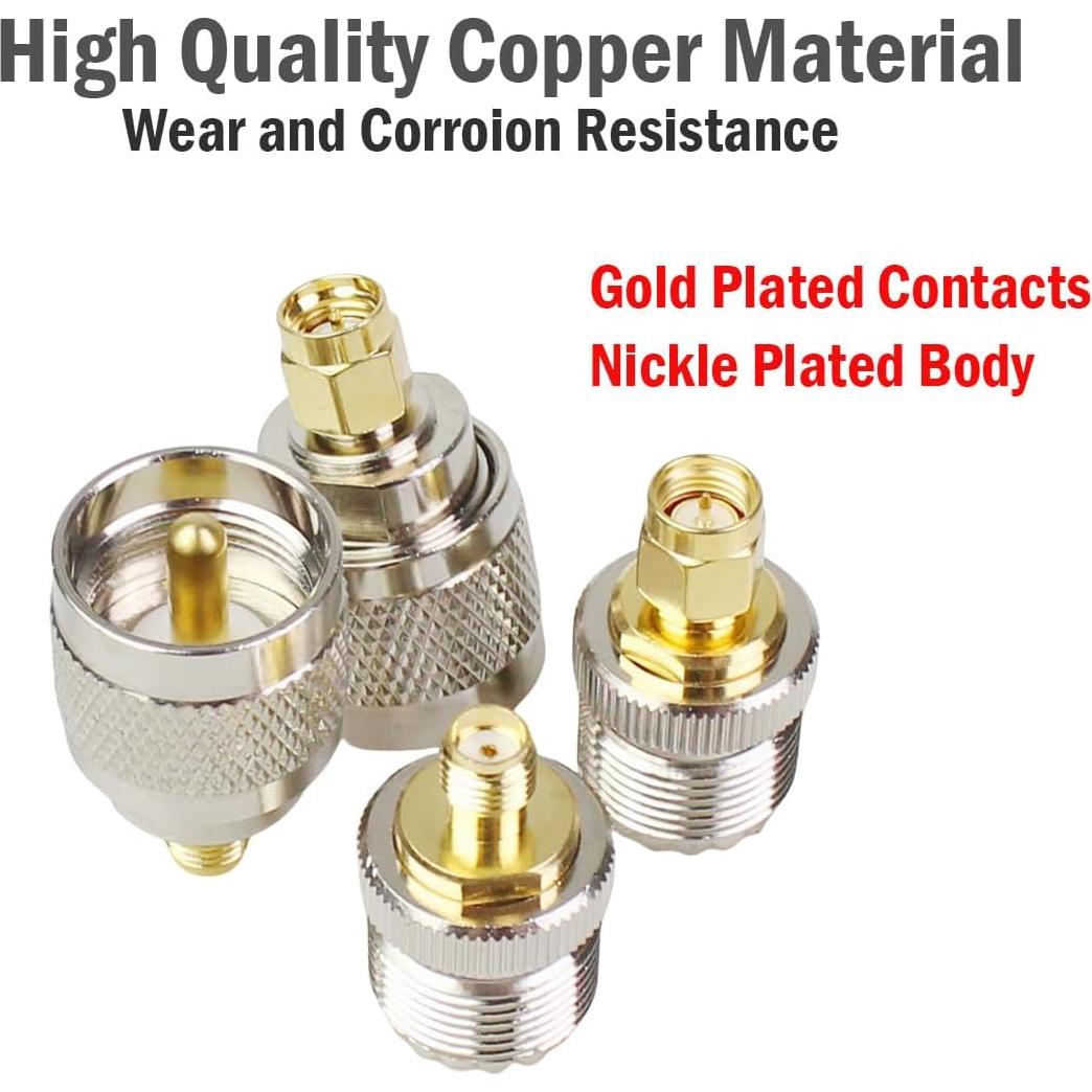 Kit de Adaptadores SMA SO239 4 Piezas para Radioaficionado