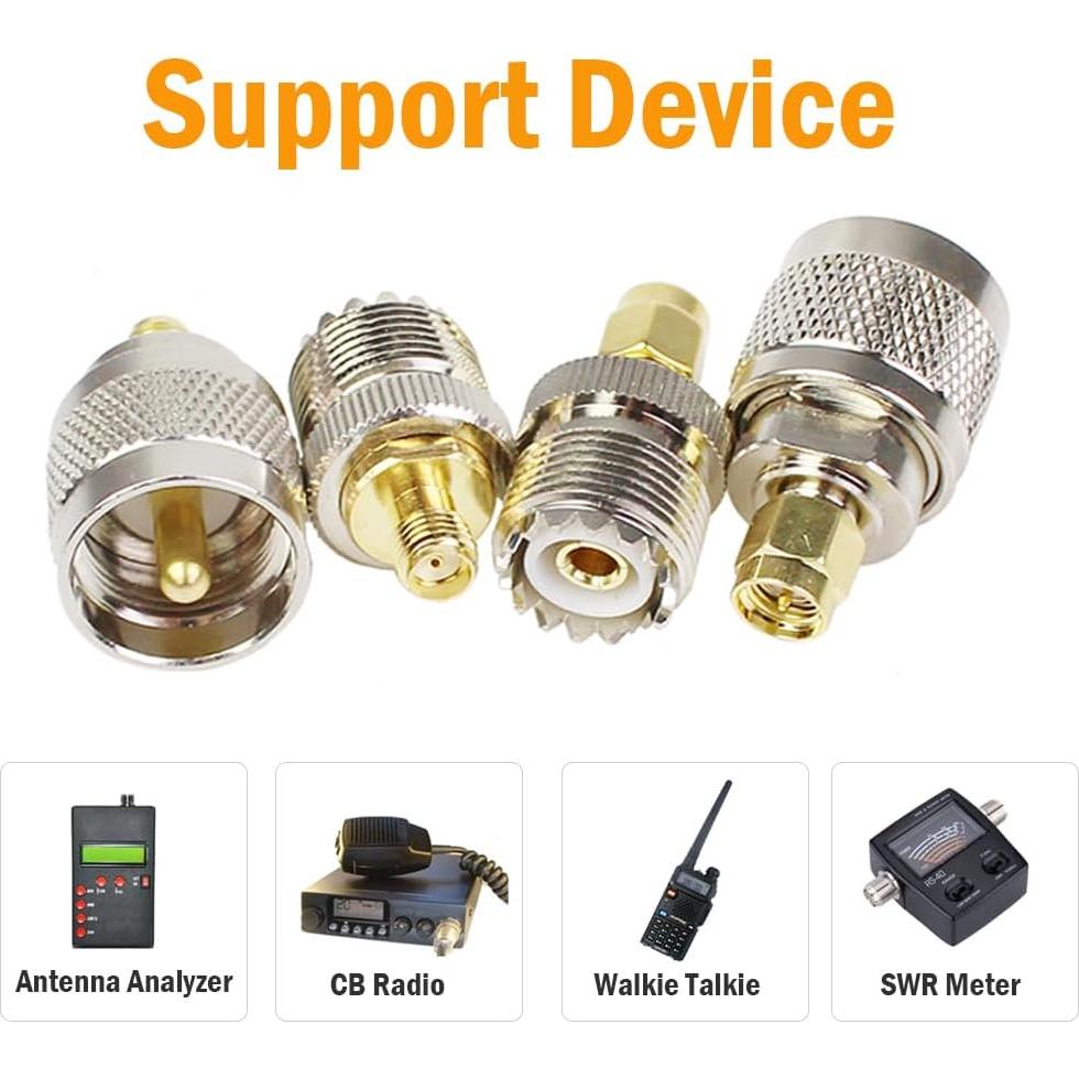 Kit de Adaptadores SMA SO239 4 Piezas para Radioaficionado