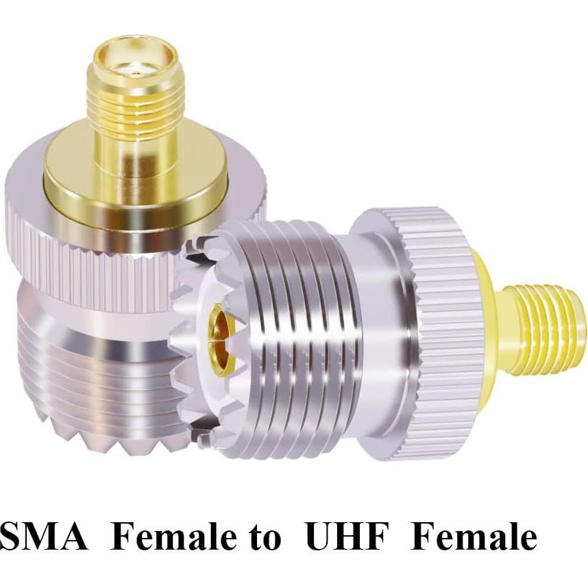 CNARIO PL259 Female to SMA Female, SO239 to SMA CB Antenna Connector, Low Loss for CB Radio/Handheld Ham Radio Antenna/Walkie Talkie/Amateur Radio 2PCS