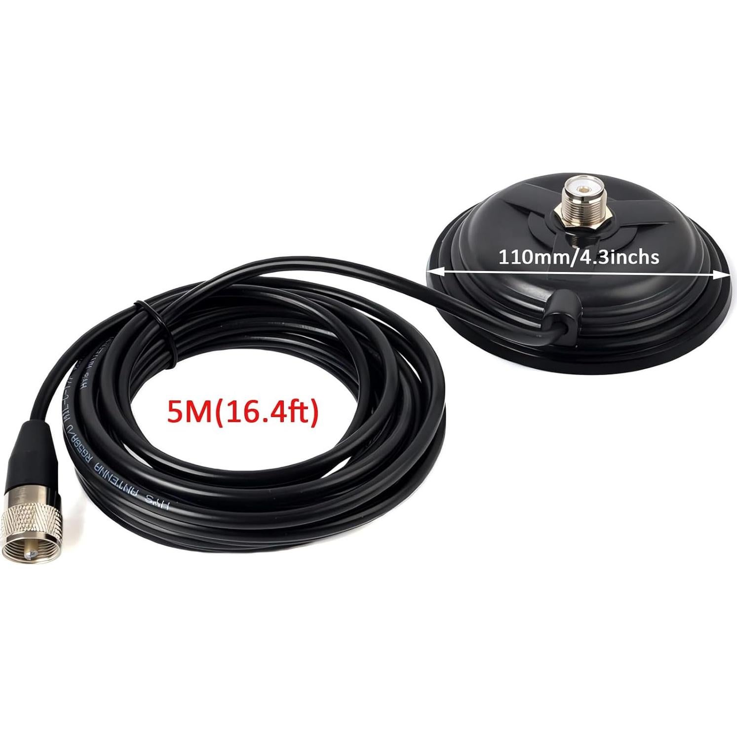 Antena de Radioaficionado HYS TC-110M SO-239 Base Magnética 110mm