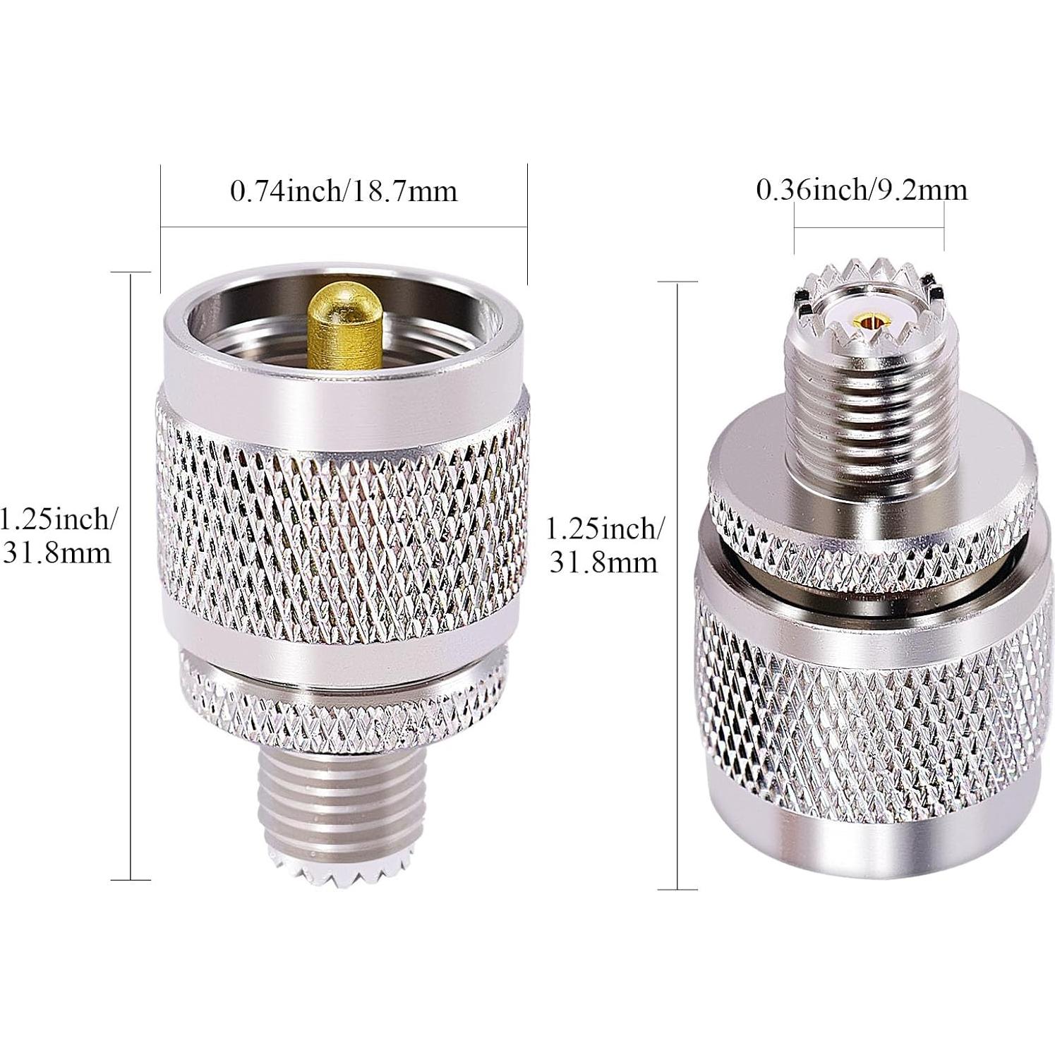 Adaptador Coaxial UHF Macho a Mini UHF Hembra 2PCS