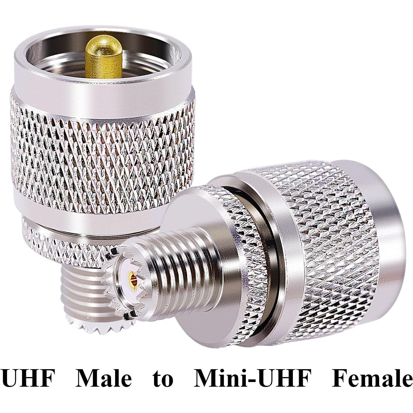 Adaptador Coaxial UHF Macho a Mini UHF Hembra 2PCS