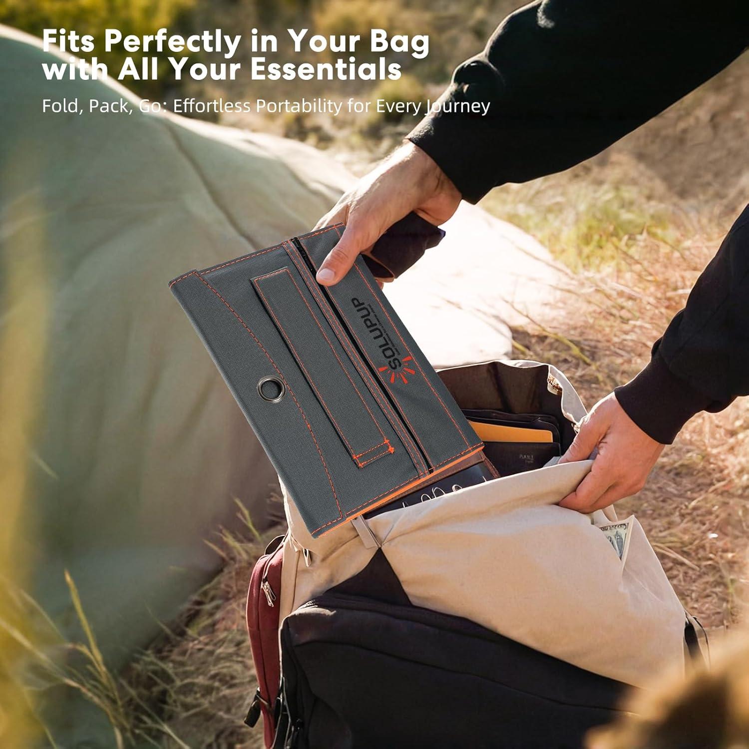 Cargador Solar 10000mAh Power Bank 30W Plegable IPX5